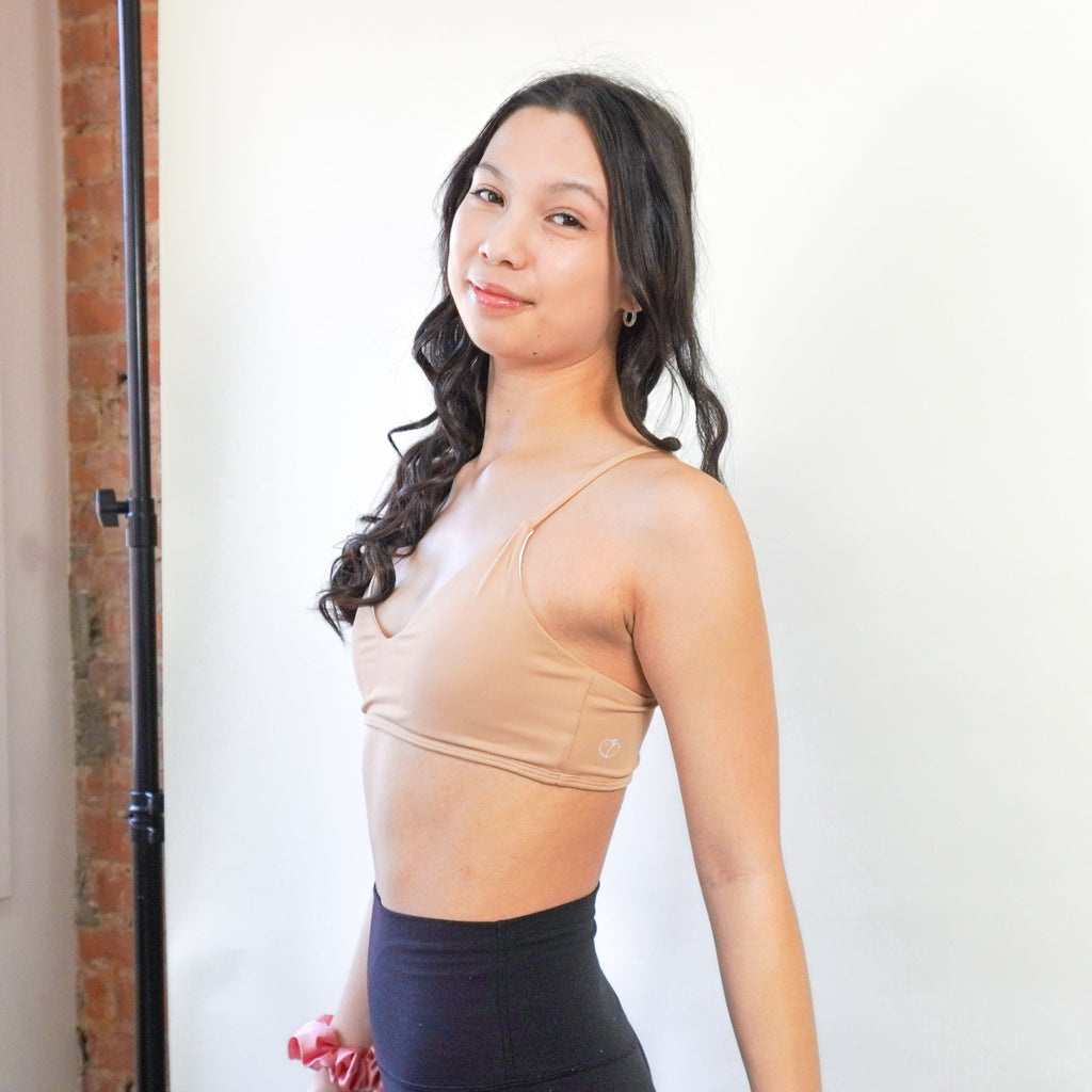 apricotton milk tea bra model standing side