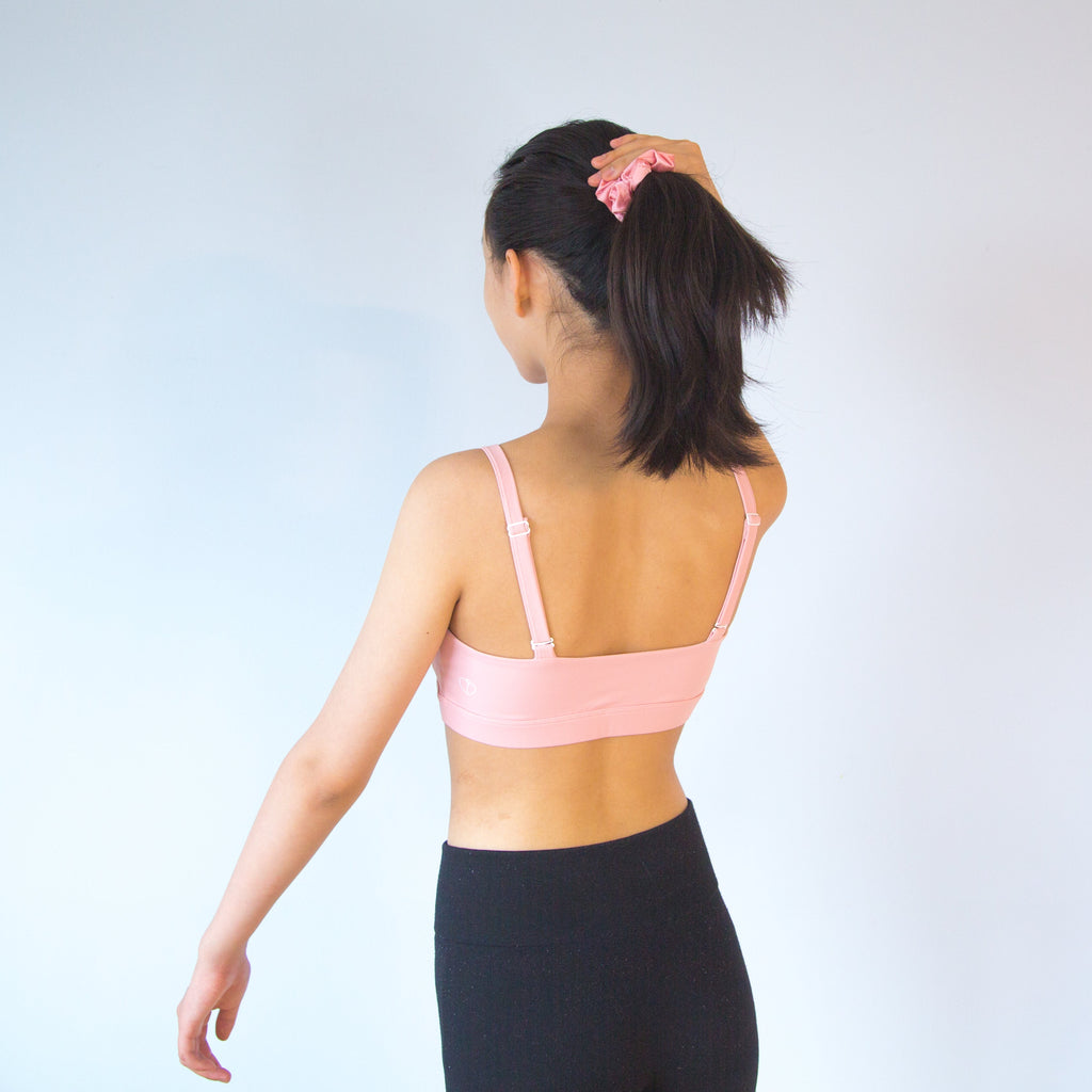 apricotton perfect sports bra model standing back uncrossed